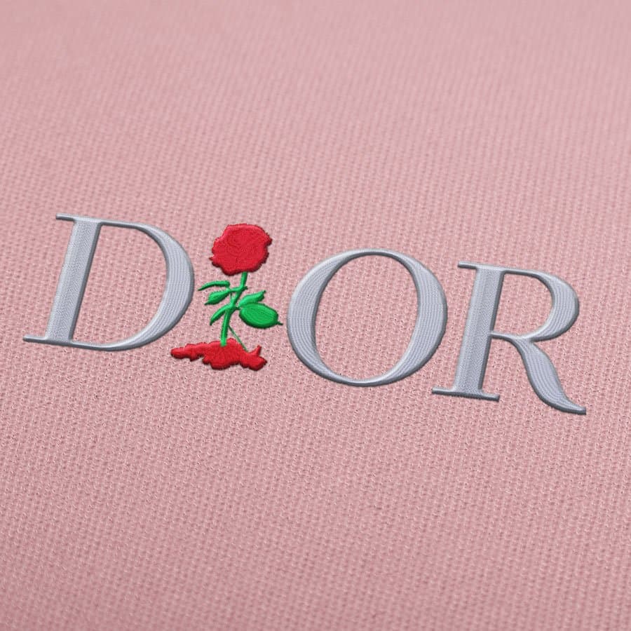 DIOR Rose Bordados Descarga Picajes Bordados