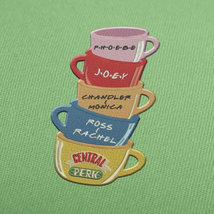 Central Perk Tazas Amigos Descarga Picaje Bordado Diseño
