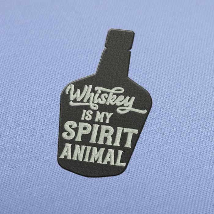 Whiskey Is My Spirit Animal Embroidery Design Descarga Picaje Bordado