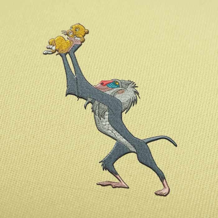 Rafiki mit Baby Simba Stickmuster Für Stickmaschinen Download