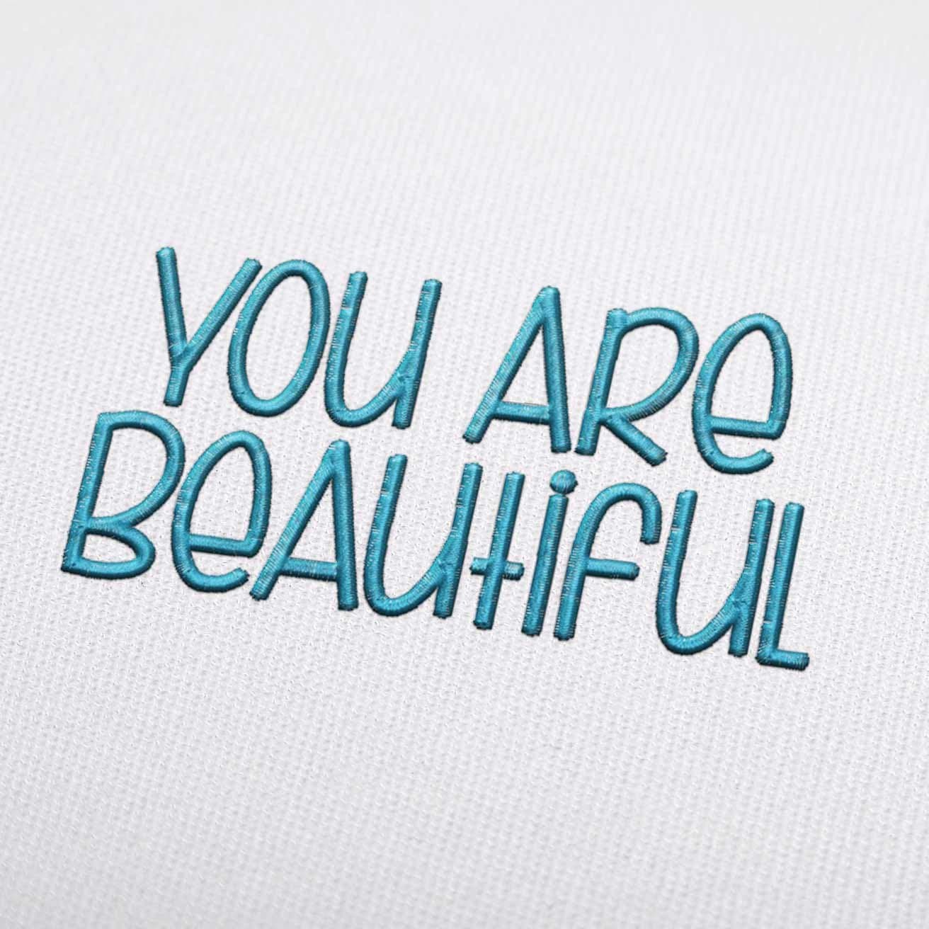 You Are Beautiful Embroidery Font Set Download