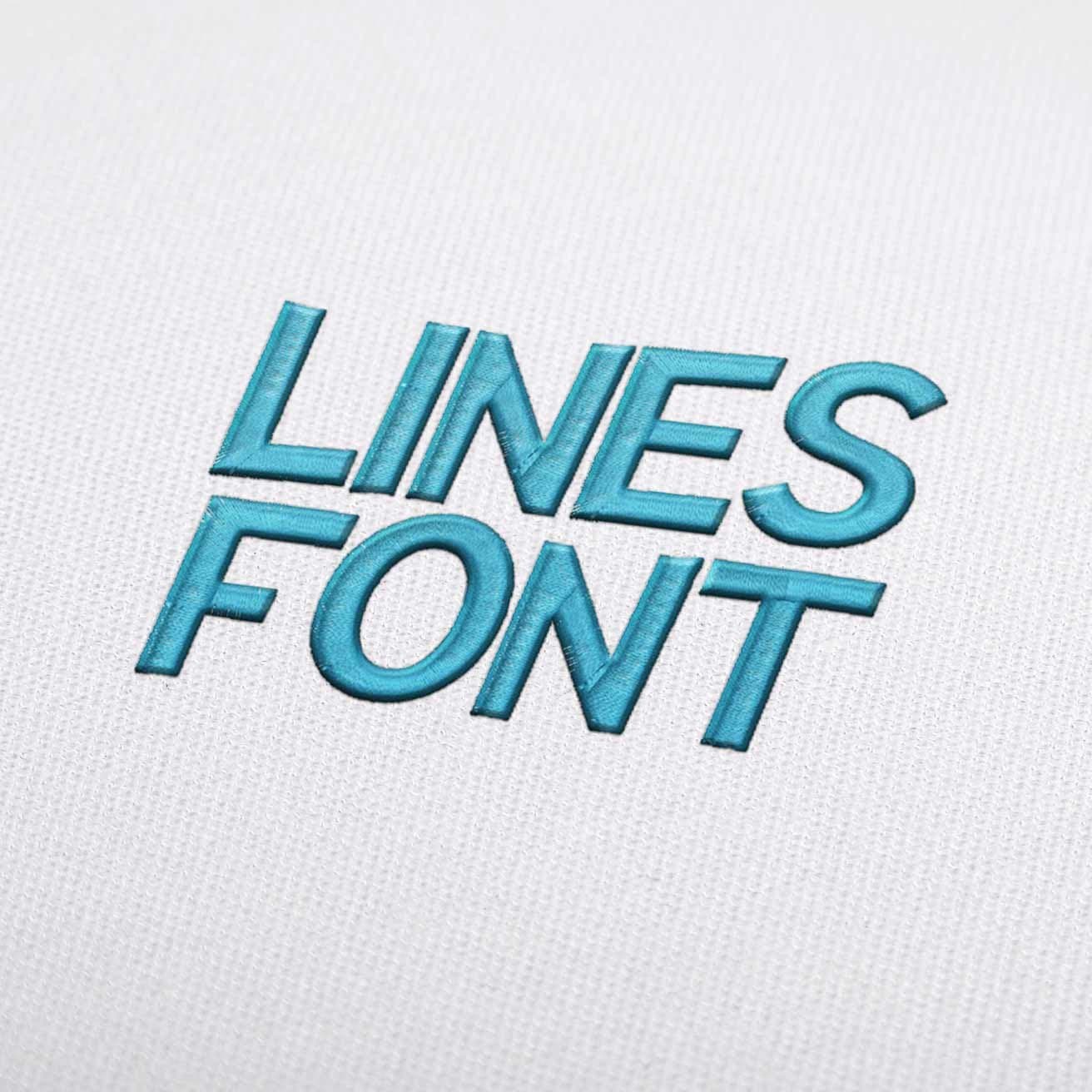Lines Embroidery Font Set Download