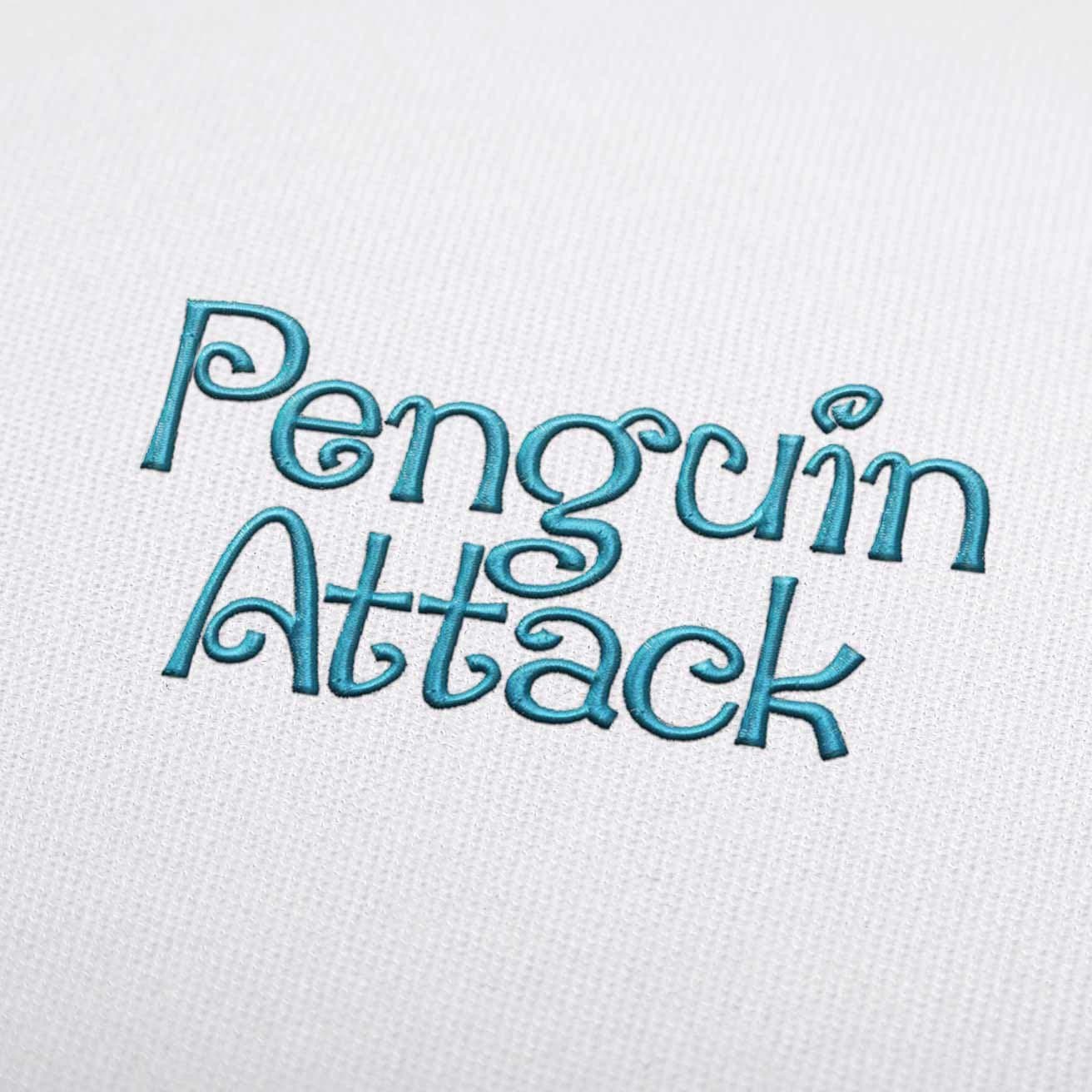 Penguin Attack Embroidery Font Set Download