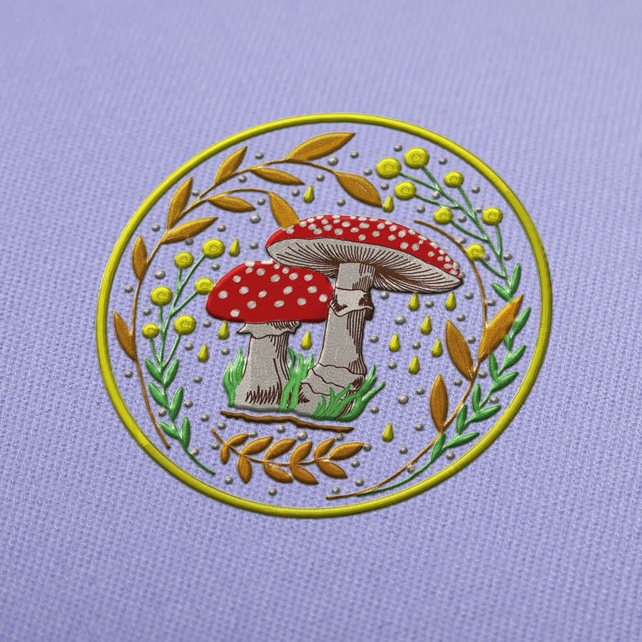 Fly Agaric in the Hoop Mushrooms Embroidery Design Download