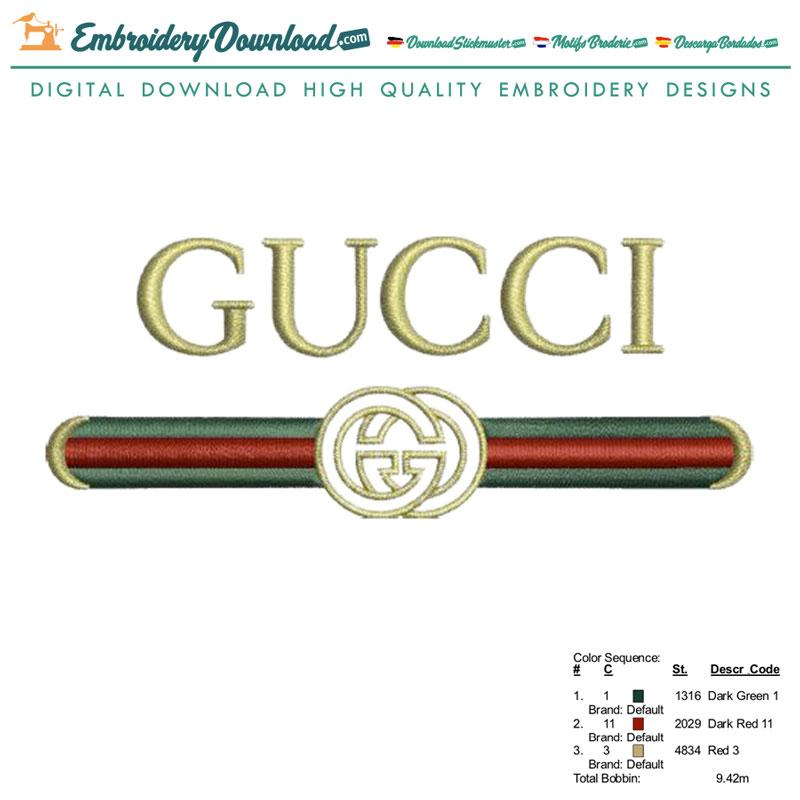 Influencia Expectativa Cirugía Descarga de diseños de bordado de Gucci Logo 2 - EmbroideryDownload