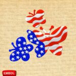 Stickerei-Schmetterling-USA-Flagge