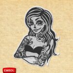 Stickerei-Mädchen-Tattoo
