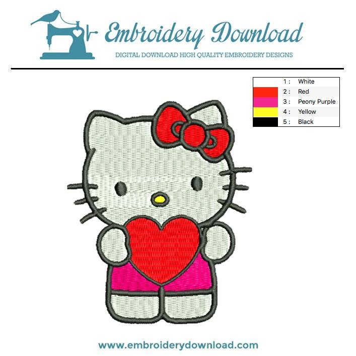 Hello Kitty 1 Embroidery Design Download - EmbroideryDownload