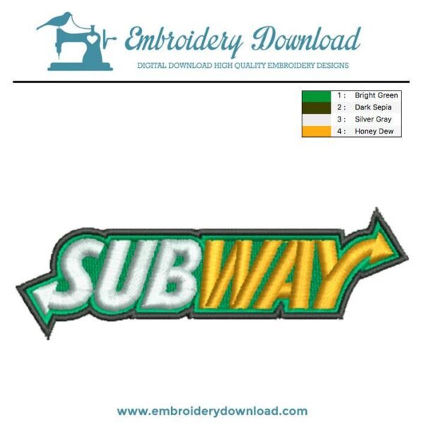 Subway Embroidery Design Download - EmbroideryDownload