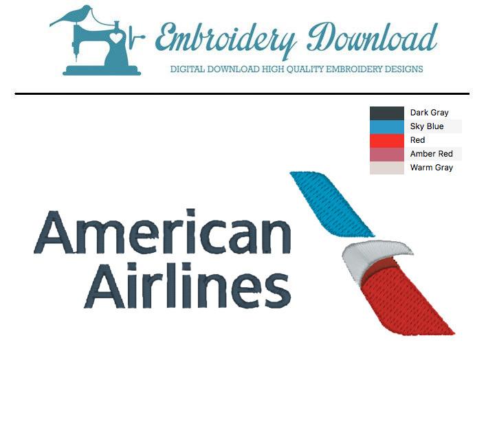 American Airlines Embroidery Design Download - EmbroideryDownload