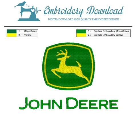 John Deere Logo 3 Embroidery Design Download - EmbroideryDownload