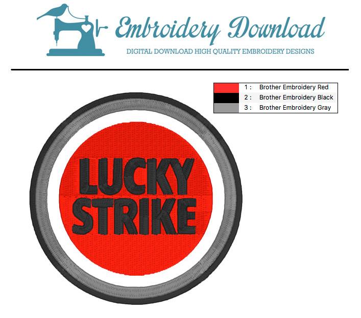 Lucky Strike Logo Embroidery Design Download - EmbroideryDownload